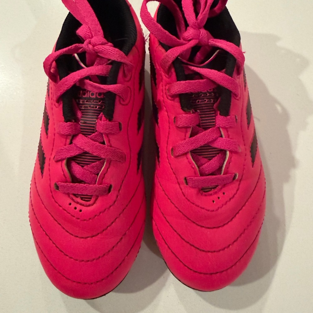 Adidas Kids Pink and Black Soccer cleats sz 11 - Picture 2 of 5